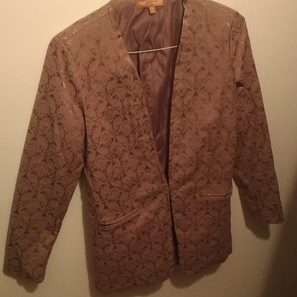 ELLEN TRACY jacket blazer size 8 beige/tan/golden